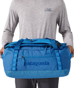 Patagonia black hole duffel bag in endless blue colour size detail