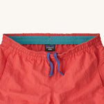 A close up of the waist band on a pair of Patagonia Kids Baggies Shorts.