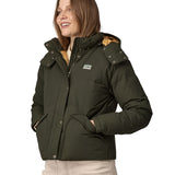 Patagonia downdrift jacket in pine green colour front detail