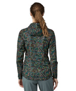 Patagonia Houdini jacket multicoloured lines and nouveau green colour back detail