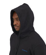 Patagonia men's uprisal hoodie in ink black hood detail