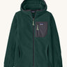A Patagonia Kids R1 Air Full-Zip Hoody in a Cascade Green colour. We are proud stockists of Patagonia kids and adults clothing here at Babipur.