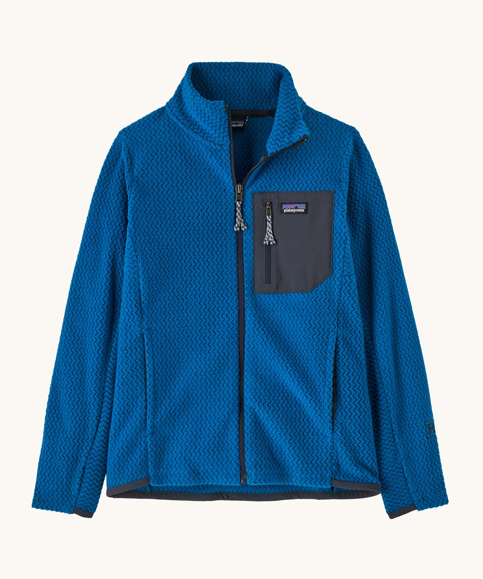 Patagonia Kids R1 Air Full-Zip Jacket in an Endless Blue colour.
