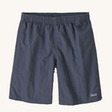 The Patagonia Kids Baggies Lined Shorts 7 Inch in a Smolder Blue colour way.