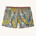 The Patagonia Kids Baggies Shorts with a Flourish / Abundant Blue design on a plain background.