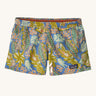The Patagonia Kids Baggies Shorts with a Flourish / Abundant Blue design on a plain background.
