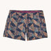 Patagonia kids baggies shorts 4 in. - in faded magenta with an all over retro jaggy style print. Small black logo on one leg.