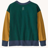 Back of Patagonia Kids Crew Sweatshirt - Driftways Patch: Cascade Green