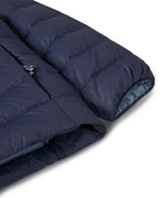 A close up of the sleeves on a The Patagonia Little Kids Down Insulated Sweater. 