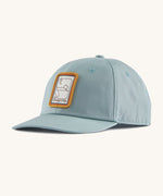 The Patagonia Kids Funhoggers Cap with a Swelldrifter design on a Thermal Blue colour. 