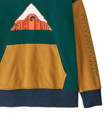 close up of Patagonia Kids Hoody Sweatshirt - Driftways: Cascade Green