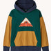 Front of Patagonia Kids Hoody Sweatshirt - Driftways: Cascade Green.