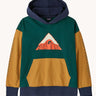Front of Patagonia Kids Hoody Sweatshirt - Driftways: Cascade Green.