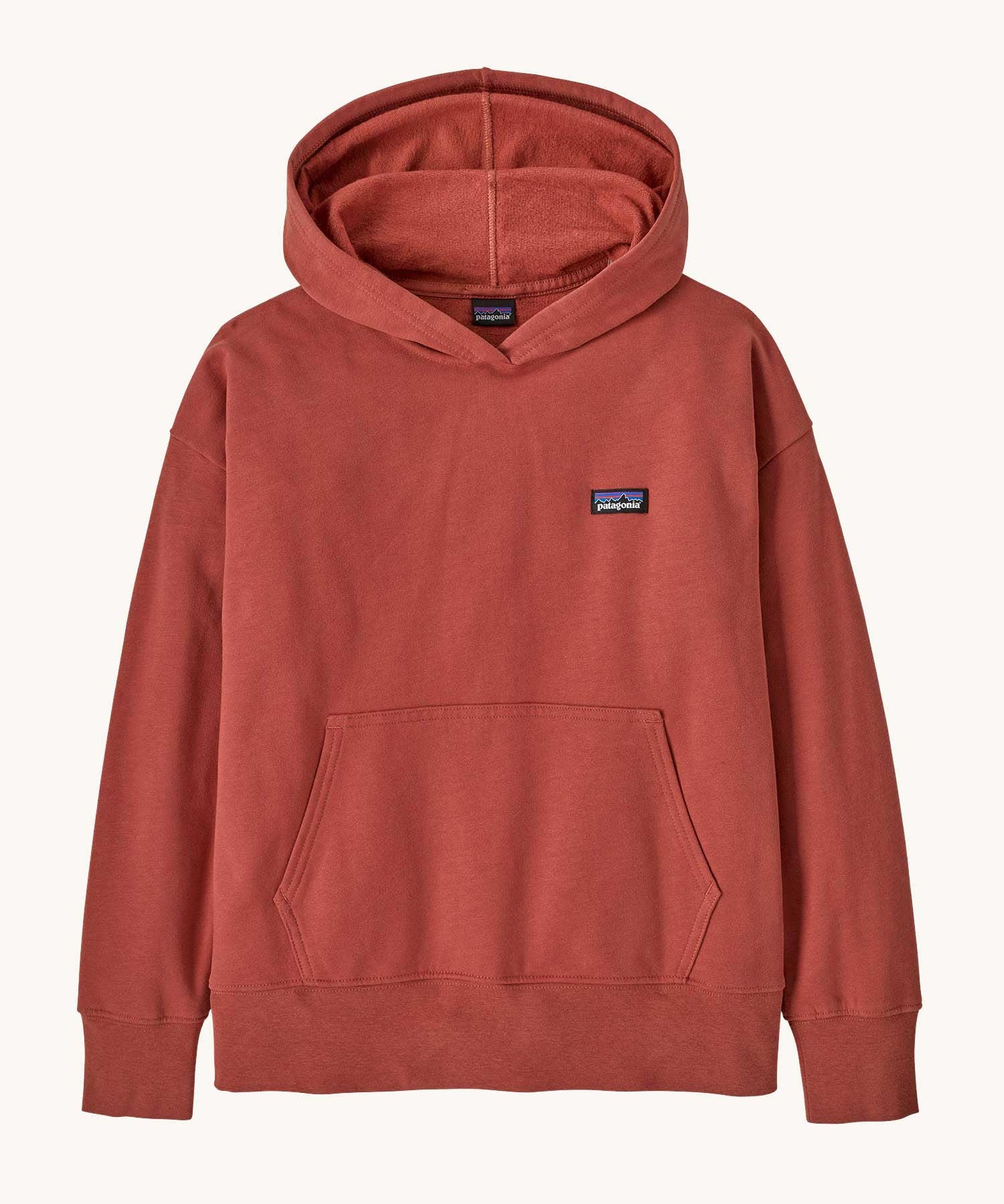  Patagonia Kids Hoody Sweatshirt in a Potters Red colour. 