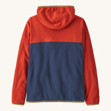 Patagonia Kids Micro D Snap-T Jacket in a New Navy colour showing the back of the jacket on a plain background. 