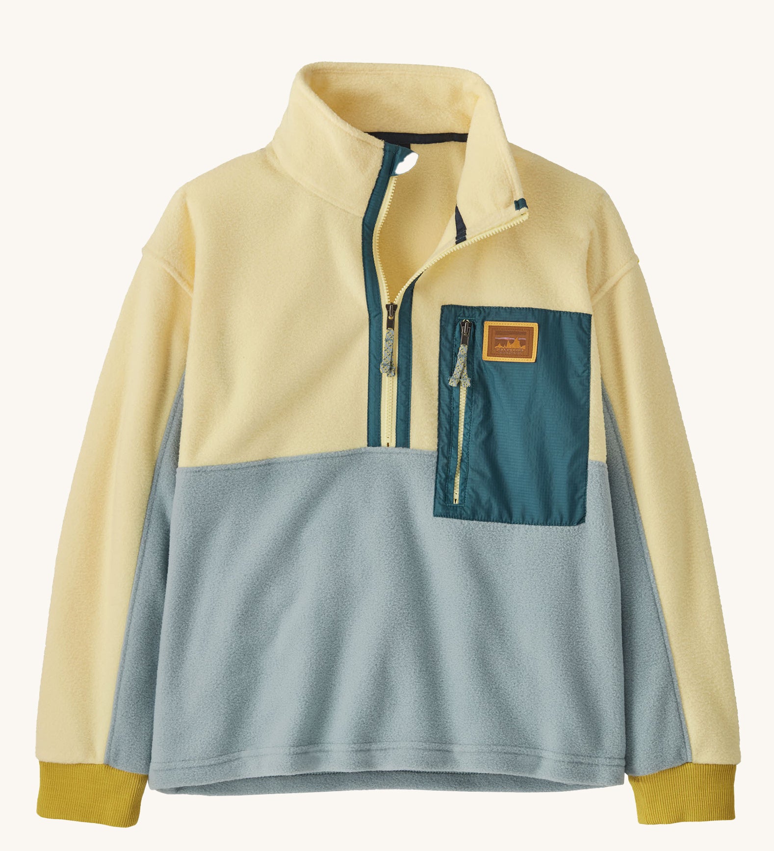 Patagonia Kids Microdini 1/2 Zip Fleece Pullover Top in Thermal Blue
