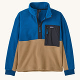 Patagonia Kids Microdini 1/2 Zip in a Grayling Brown colour on a plain background.
