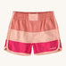 Patagonia kids swim shorts in pink colour block on a cream background