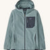Patagonia Kids R1 Air Full-Zip Hoody in a Thermal Blue colour on a plain background.