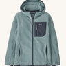 Patagonia Kids R1 Air Full-Zip Hoody in a Thermal Blue colour on a plain background.