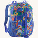 The Patagonia Kids Refugito 12L Backpack with a Swallowtail Geo / Eddy Blue design on a plain background. 