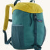 The Patagonia Kids Refugito 12L Backpack in a Wetland Blue colour way on a plain background.