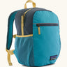 Patagonia kids 15 litre refugito day pack backpack in mako blue. Large zipped compartment with front zipped pocket and mesh side panel bottle holders.