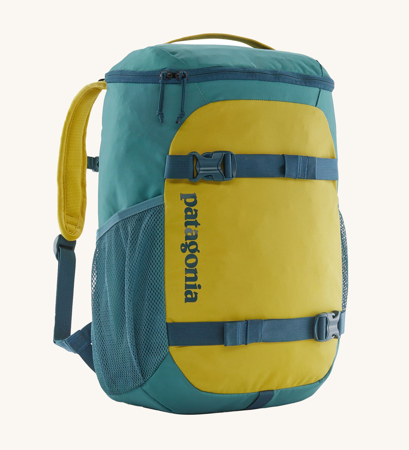 The Patagonia Kids Refugito Day Pack 18L in Wetland Blue on a plain background.