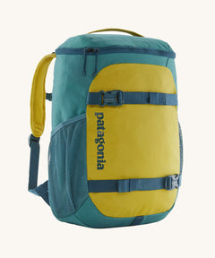 The Patagonia Kids Refugito Day Pack 18L in Wetland Blue on a plain background.