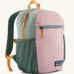 Patagonia 15 litre kids refugito day pack backpack in fuzzy mauve pink. Zipped main compartment with zipped front pocket and two mesh side pocket bottle holders on the sides. 