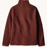 The back of the Patagonia Kids Retro Pile Fleece Jacket in a Dried Vanilla colour. 