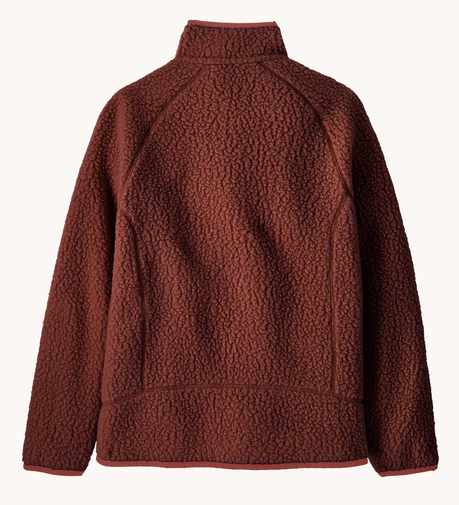 The back of the Patagonia Kids Retro Pile Fleece Jacket in a Dried Vanilla colour. 
