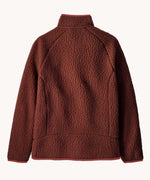 The back of the Patagonia Kids Retro Pile Fleece Jacket in a Dried Vanilla colour. 