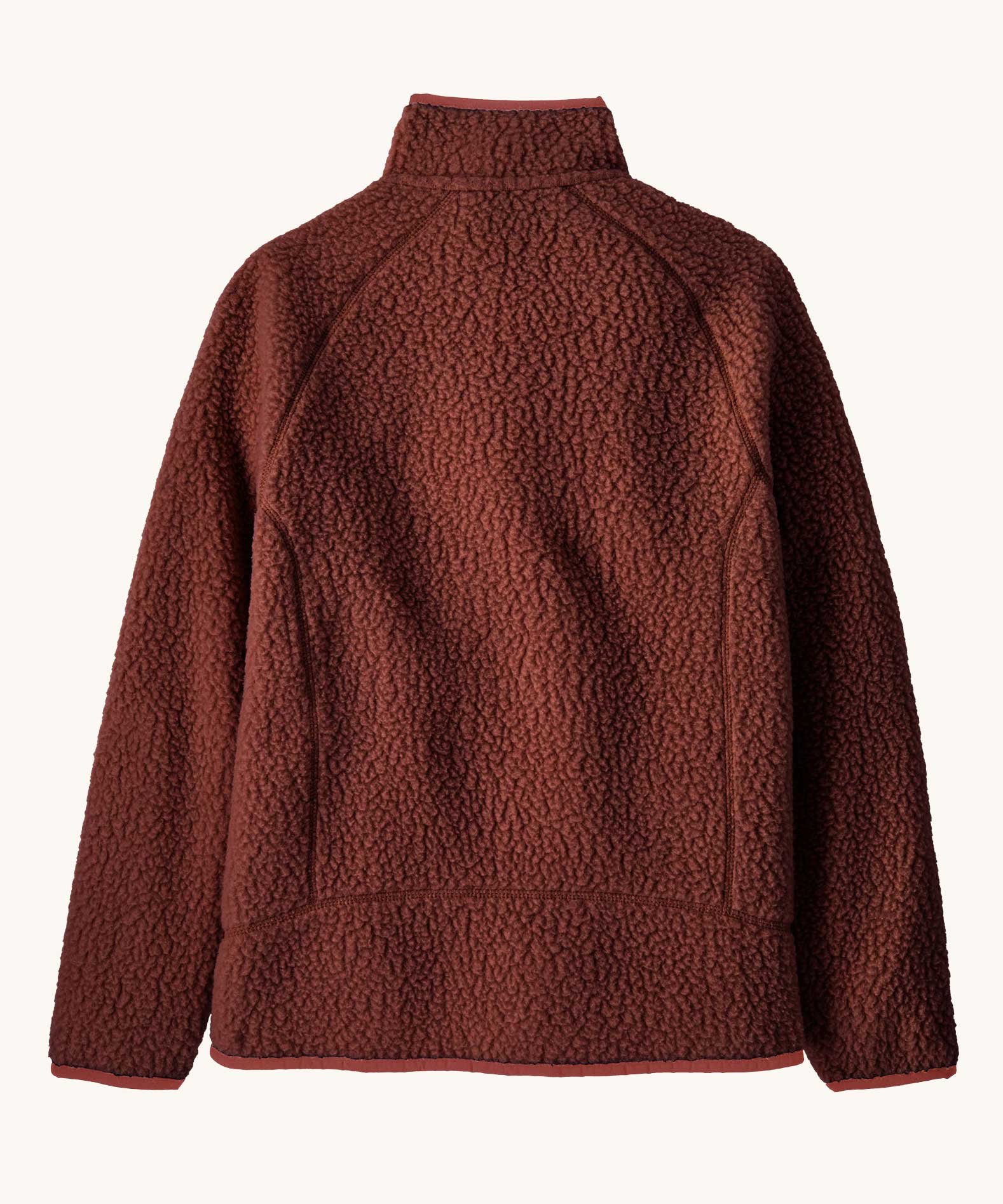 The back of the Patagonia Kids Retro Pile Fleece Jacket in a Dried Vanilla colour. 
