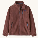 Patagonia Kids Retro Pile Fleece Jacket in a Dulse Mauve colour on a plain background.