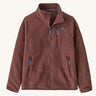 Patagonia Kids Retro Pile Fleece Jacket in a Dulse Mauve colour on a plain background.
