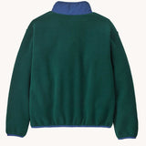 The back of the Patagonia Kids Synchilla® Fleece Jacket in Cascade Green.