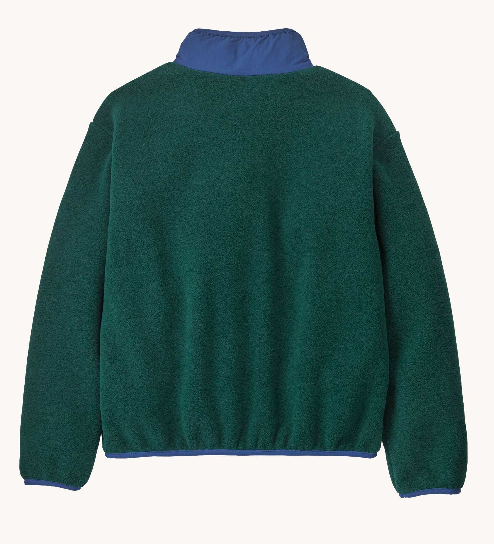 The back of the Patagonia Kids Synchilla® Fleece Jacket in Cascade Green.