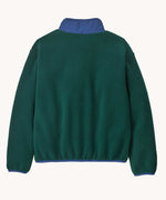 The back of the Patagonia Kids Synchilla® Fleece Jacket in Cascade Green.