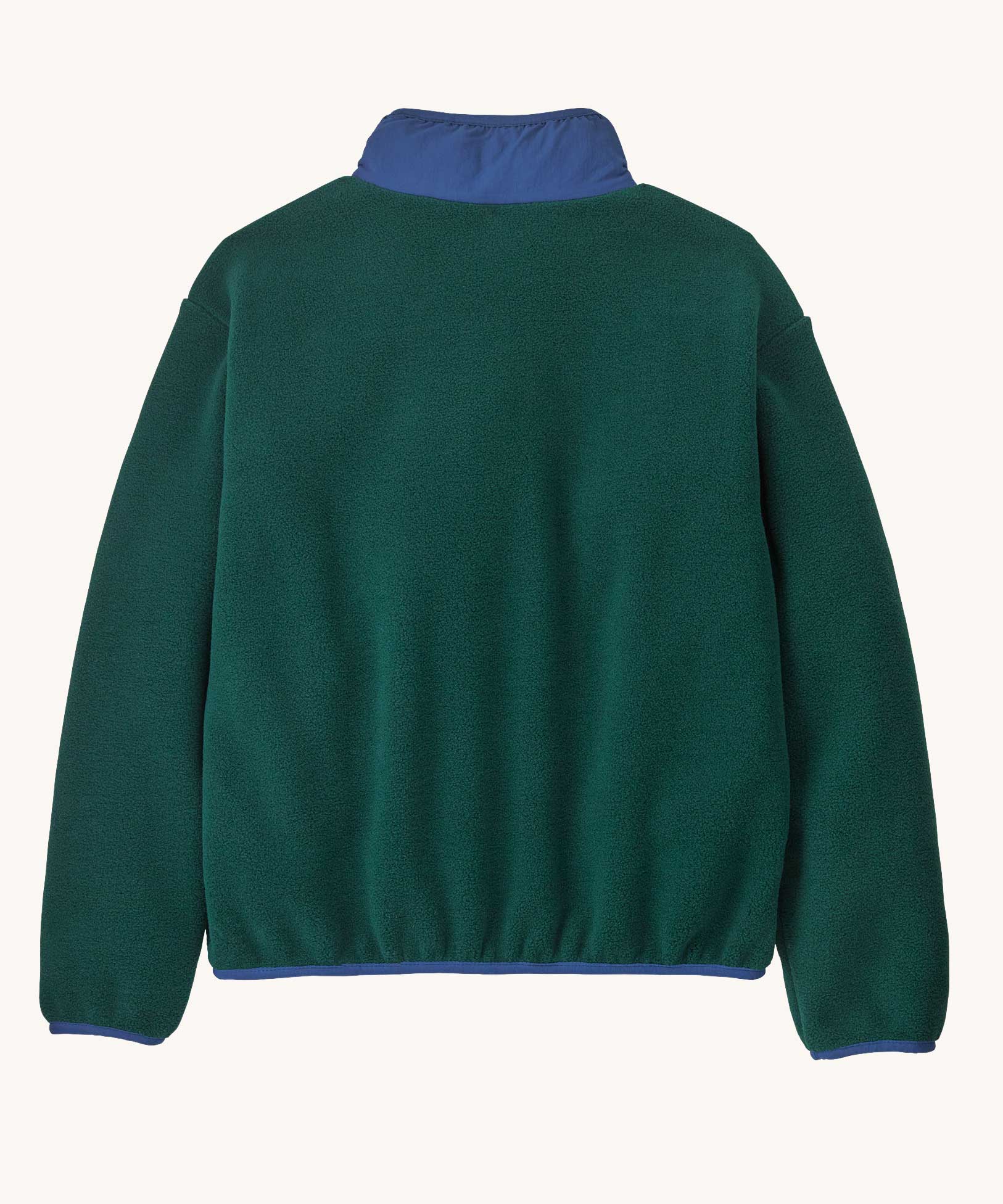The back of the Patagonia Kids Synchilla® Fleece Jacket in Cascade Green.