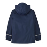Patagonia Kid's Torrentshell 3-Layer Waterproof Rain Jacket in new navy available at Babipur showing the reflective strip detail on the cuff 