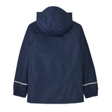 Patagonia Kid's Torrentshell 3-Layer Waterproof Rain Jacket in new navy available at Babipur showing the reflective strip detail on the cuff 