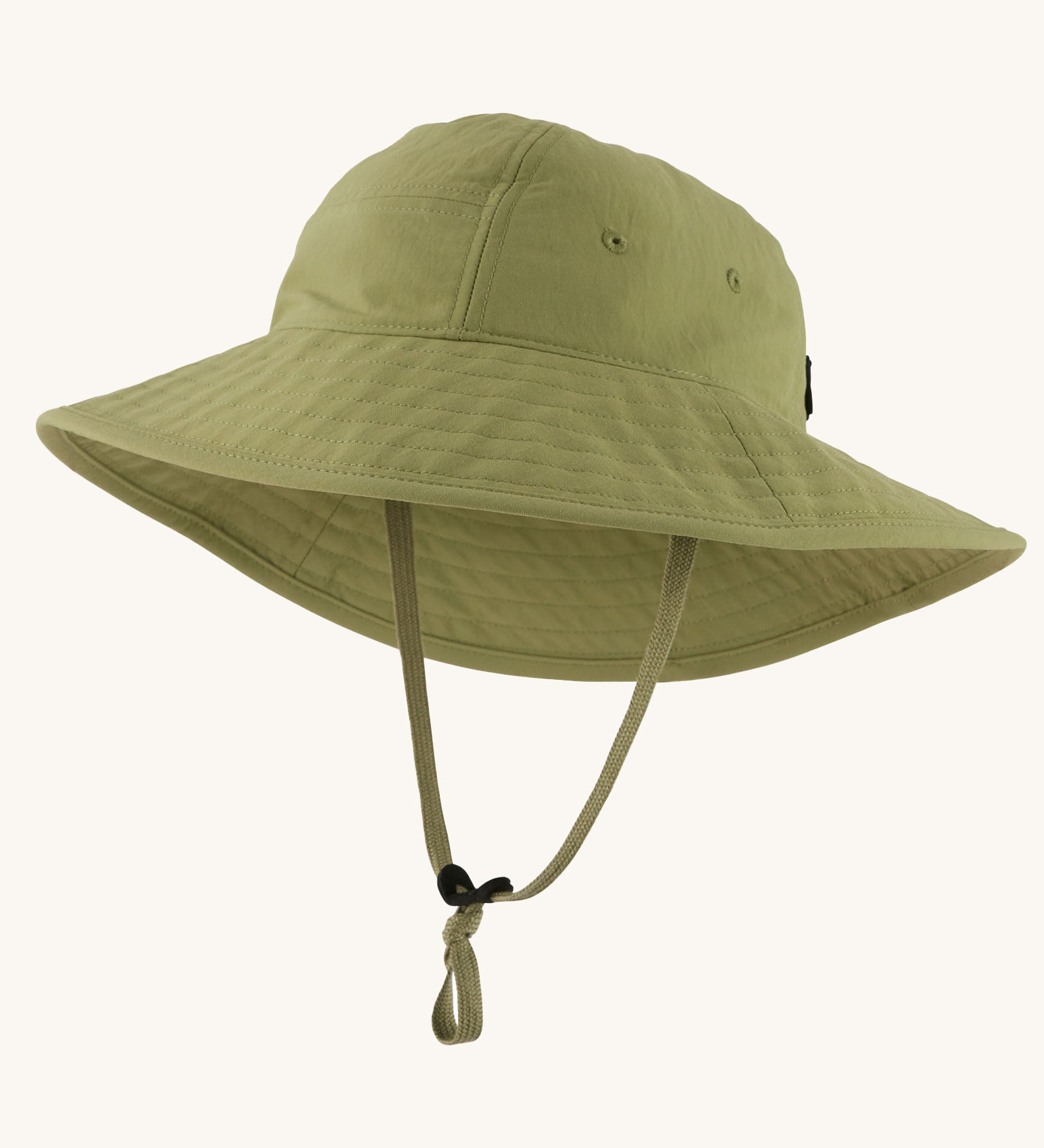 The Patagonia Kid's Trim Brim Sun Hat in a Buckhorn Green colour on a plain background. 
