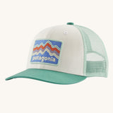 Patagonia Kids Trucker Hat - Ridge Rise Stripe / Heartleaf Green