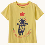 Patagonia Little Kids Regenerative Graphic T-Shirt - Skunk Tails / Milled Yellow