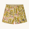 The Patagonia Little Kids Baggies Shorts with a Buzzing / Buttercup Yellow design on a plain background.