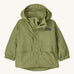 The Patagonia Little Kids Outdoor Everyday Jacket in the Buckhorn Green colour way on a plain background. 