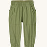 The Patagonia Little Kids Outdoor Everyday Pants in a Buckhorn Green colour on a plain background.