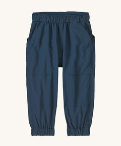 The Patagonia Little Kids Outdoor Everyday Pants in a Tidepool Blue colour on a plain background.