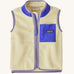 The Patagonia Little Kids Synchilla Vest in the Buttercup Yellow colour way on a plain background. 
